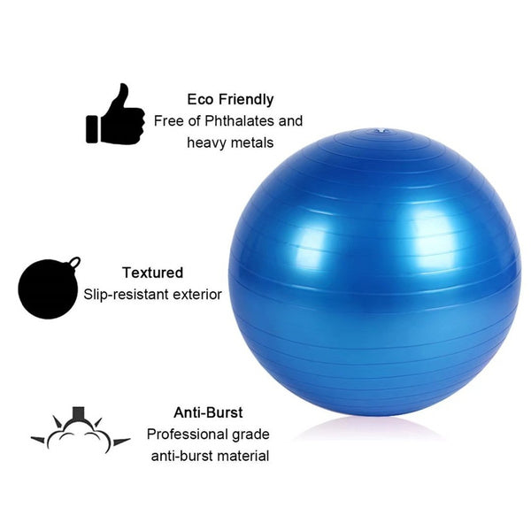 Anti-Burst Exercise Heavy Duty Gym Ball (Multicolour) (75Cm) - Springkart 