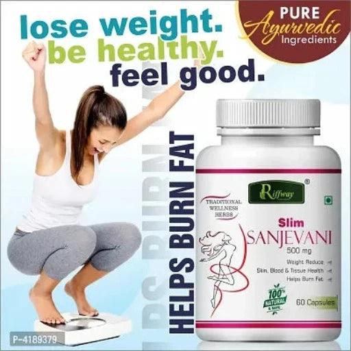 Slim Sanjivani Herbal Capsules For Fast Weight Loss Herbal Capsules Formula 100% Ayurvedic Pack Of 1