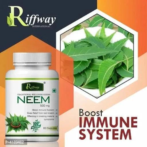 Neem Herbal Capsules For Blood Purifier, Treats Acne Other Skin Diseases 100% Ayurvedic Pack Of 1