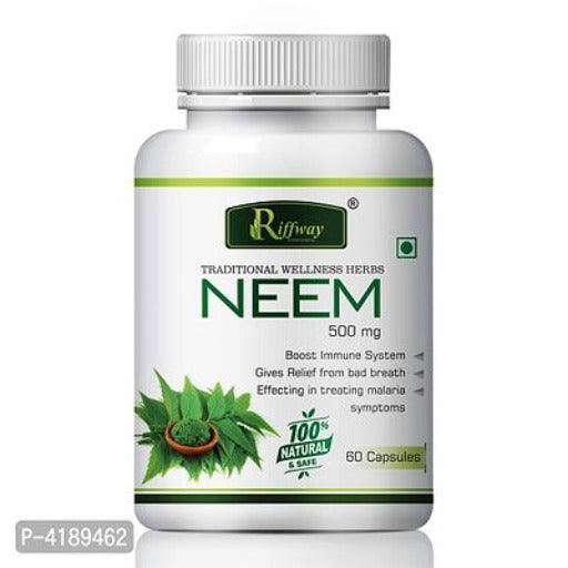 Neem Herbal Capsules For Blood Purifier, Treats Acne Other Skin Diseases 100% Ayurvedic Pack Of 1 - Springkart