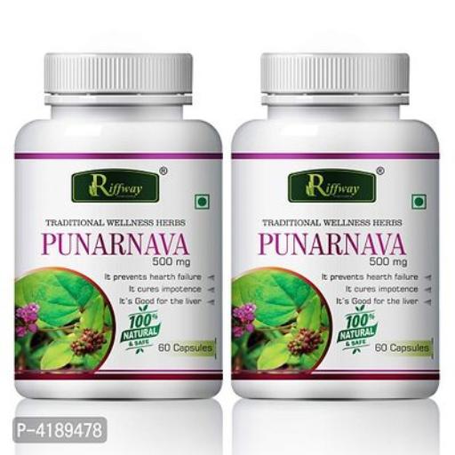 Punarnava Herbal Capsules For Diuretic Kidney Health In Urinary Infection 100% Ayurvedic Pack Of 2