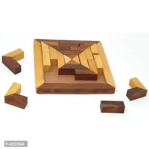 Handmade Square Wood Tangram Puzzle Game Set Great Gift for Kids