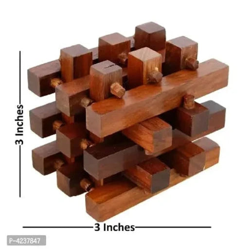 Handmade Wooden IQ Teaser Puzzle Magic Games Jailed Square for Children Unique Gifts