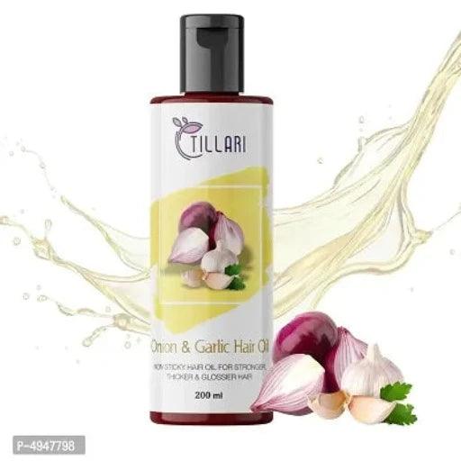 Tillari Onion Garlic Non Sticky Hair Oil For Stronger Hair Growth (200 Ml)