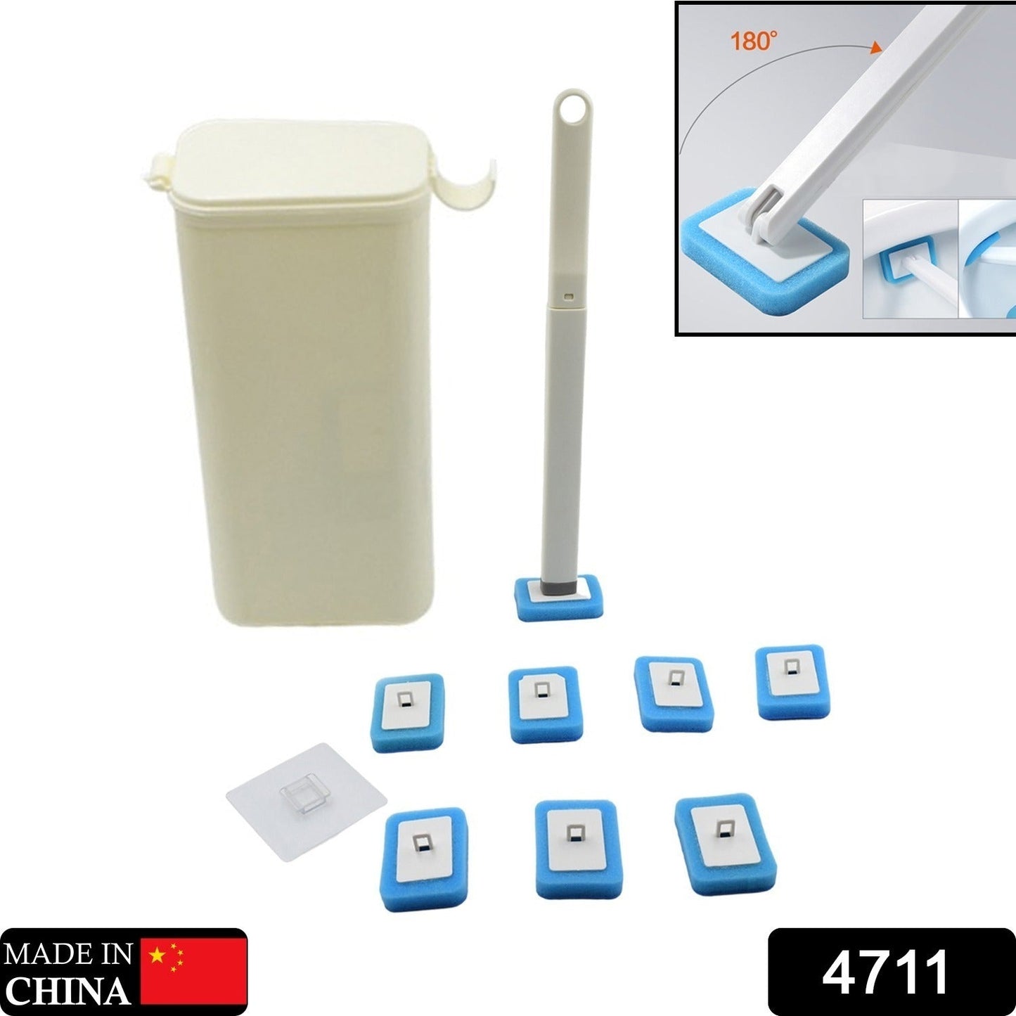 Toilet Brush Wand, Toilet Brush Kit with 8 Count Disposable Toilet Refills Heads - Springkart 