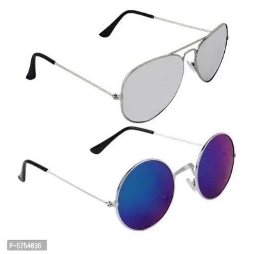 Trendy Metal Sunglasses For Unisex Combo of 2