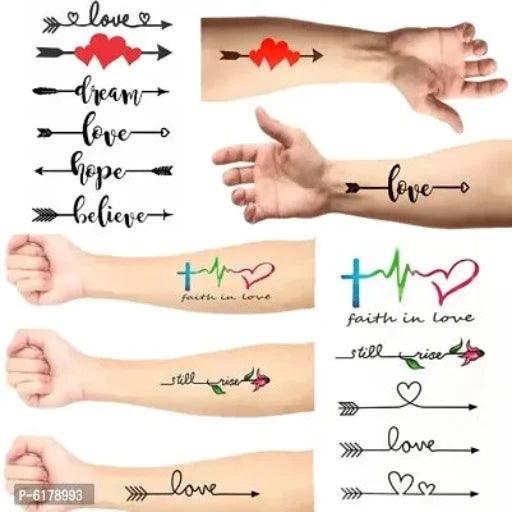 Heart Beat and Heart Lines Tattoos Combo and Best Populer design Tattoo Combo Waterproof Men and Women Temporary body Body Tattoo