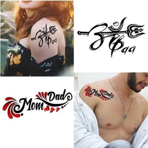 Mom Dad And Maa Paa Tattoos Combo and Best Populer design Tattoo Combo Waterproof Men and Women Temporary body Body Tattoo