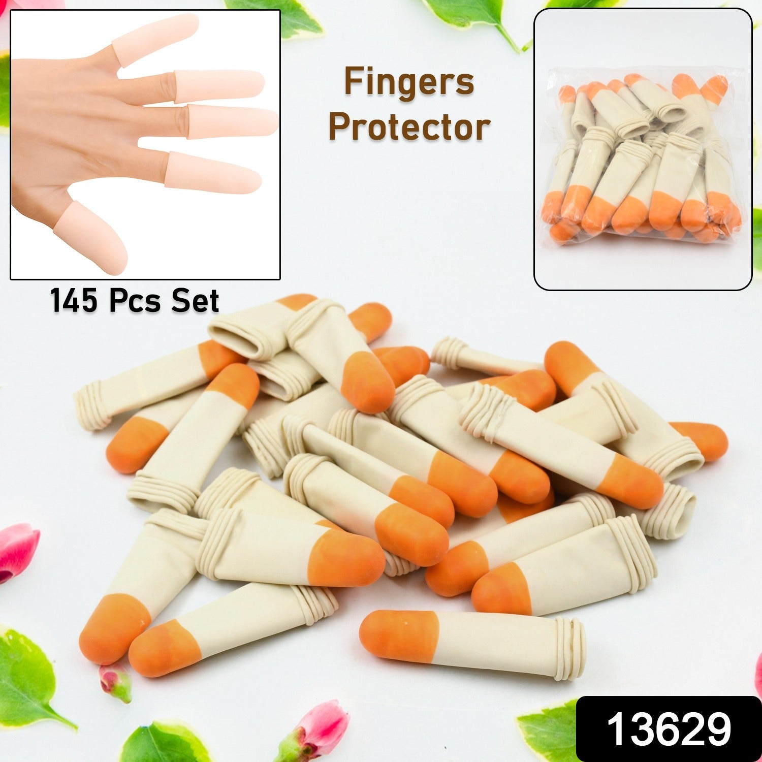 Finger Caps, Silicone Finger Protectors Sleeves (Finger Cots / 145 Pcs Set Approx) - Springkart 