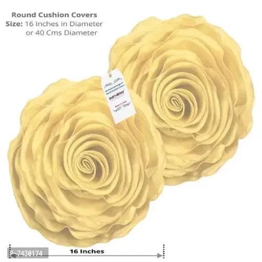 Comfortable Rose Design Super Satin Cushion Covers - Set Of 5