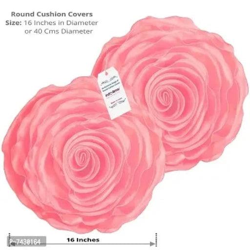 Comfortable Rose Design Super Satin Cushion Covers - Set Of 5