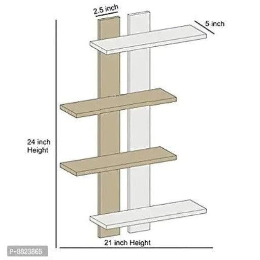 Classy Wooden Wall Shelf (Number of Shelves - 4)