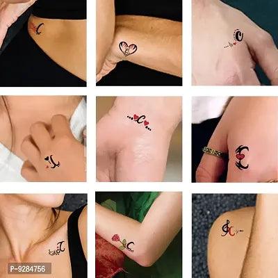 C Name Alphabet Tattoo Waterproof For Men and Women Temporary Body Tattoo