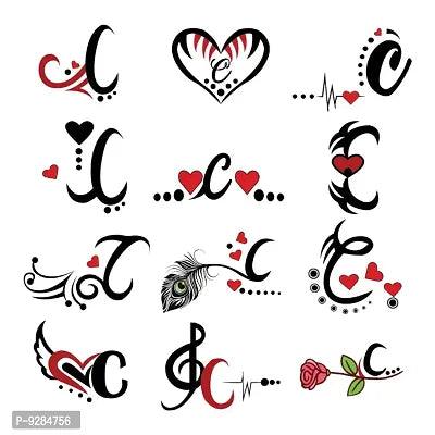 C Name Alphabet Tattoo Waterproof For Men and Women Temporary Body Tattoo