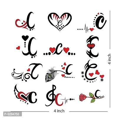 C Name Alphabet Tattoo Waterproof For Men and Women Temporary Body Tattoo