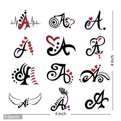 A Name Alphabet Tattoo Waterproof For Men and Women Temporary Body Tattoo