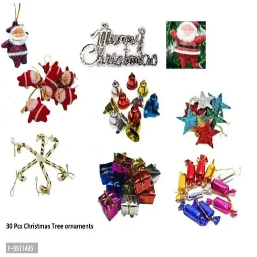 Merry Christmas 30 Pcs Christmas tree decoration ornaments only assorted