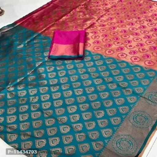 Designer Art Silk Jacquard Saree with Blouse Piece - Springkart 