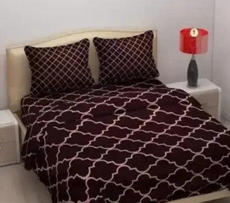 Fancy Glace Cotton Printed Bedsheet with 2 Pillow Covers