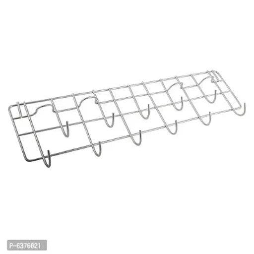 Stainless Steel Plate Stand / Dish Rack Steel And Ladle Hook Rail / Wall Mounted Ladle Stand For Kitchen - Springkart 