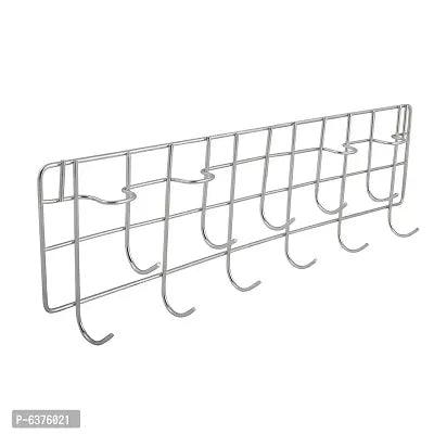 Stainless Steel Plate Stand / Dish Rack Steel And Ladle Hook Rail / Wall Mounted Ladle Stand For Kitchen