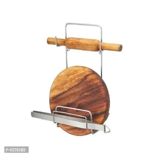 Stainless Steel Plate Stand Dish Rack Steel And Cup Holder Cup Stand And Chakla Belan Stand And Ladle Hook Rail Wall Mounted Ladle Stand For Kitchen - Springkart 
