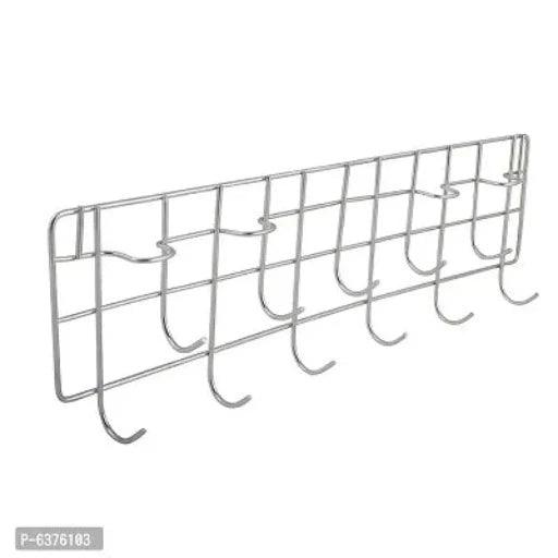 Stainless Steel Plate Stand Dish Rack Steel And Cup Holder Cup Stand And Chakla Belan Stand And Ladle Hook Rail Wall Mounted Ladle Stand For Kitchen - Springkart 