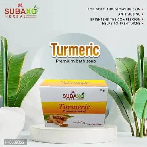 Subaxo Herbal Turmeric Premium Bath Soap 6 Pc Each 75 G