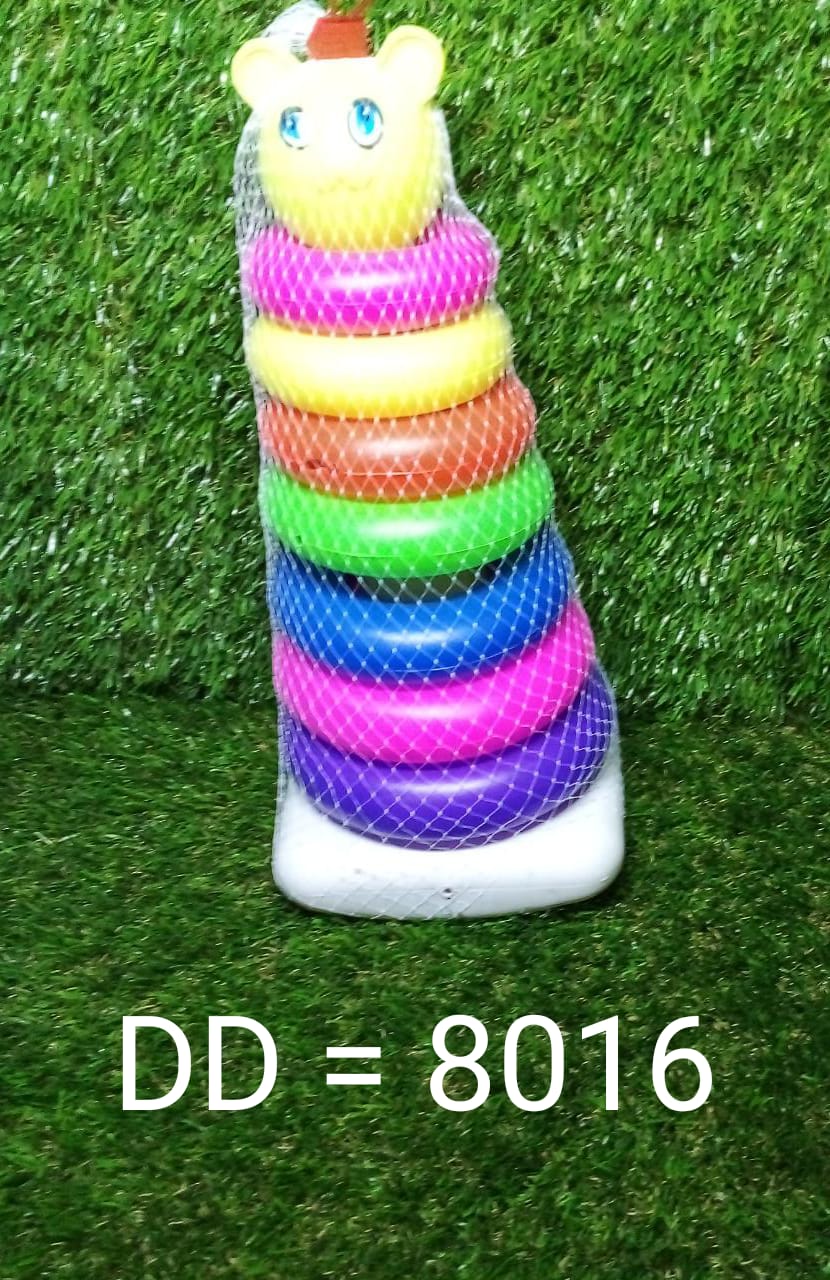 Plastic Baby Kids Teddy Stacking Ring Jumbo Stack Up Educational Toy 7pc - Springkart 