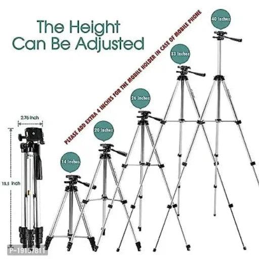 Lightweight Adjustable Portable Foldable Tripod Stand With Collar Mic for Mobile Phone and Camera Holder