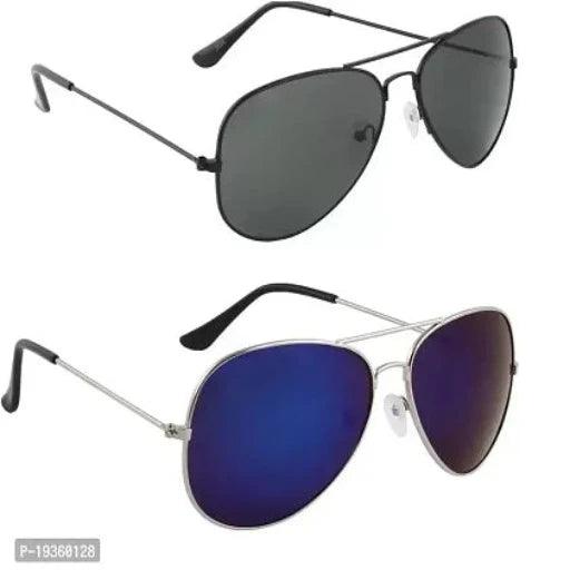 Aviator Sunglasses (For Men Women, Black, Blue)