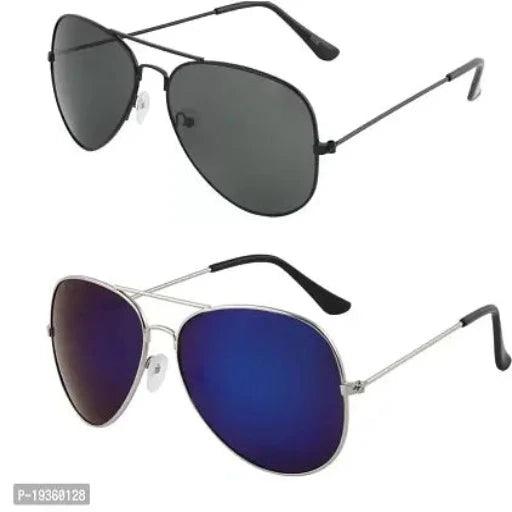 Aviator Sunglasses (For Men Women, Black, Blue)