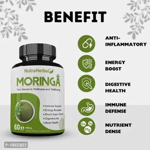 Nutral Herbal Moringa Capsules Essential Nutrition -Pack of 60 Veg Capsules 500mg