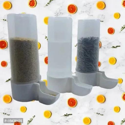 Imported Cage Gulfi Cup Bird Water Food Hanging Plastic Feeder Suitable for Small Cage Birds Like Love Birds, Finches, Cockatiel (200ML)( Pack of 3)(white color)