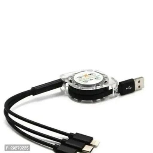 3 in 1 Charging Cable Multi Retractable 3.0A Fast Charger Cord Cable 4Ft/1.2m 3-in-1 USB Charge Cord - Springkart 