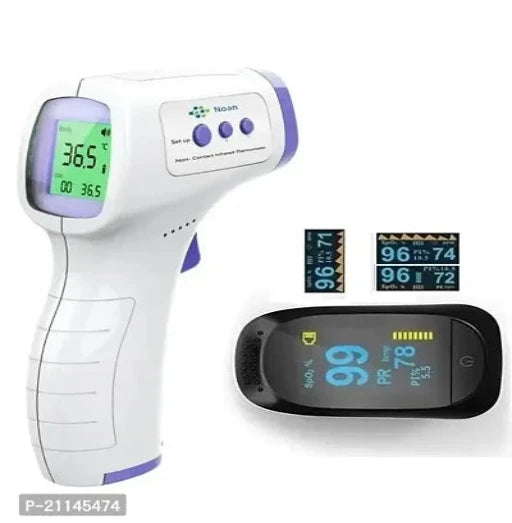 Combo of Infrared Thermometer With Black Oximeter B3 - Springkart 