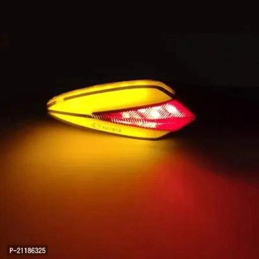 Universal Motorcycle Neon LED Long Arrow Turn Signal Light Indicator for Bajaj Pulsar 180F (Yellow Red, Pack of 4)