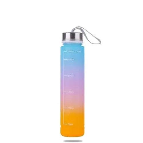 Motivational Fitness Sports Water Bottle with Time Marker, Sipper Straw, 300ML - Springkart 