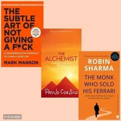 Combo of 3 books, (Top Reading Book) The Subtle Art Of Not Giving A f*ck + The Alchemist + The Monk Who Sold His Ferrari (Paperback)