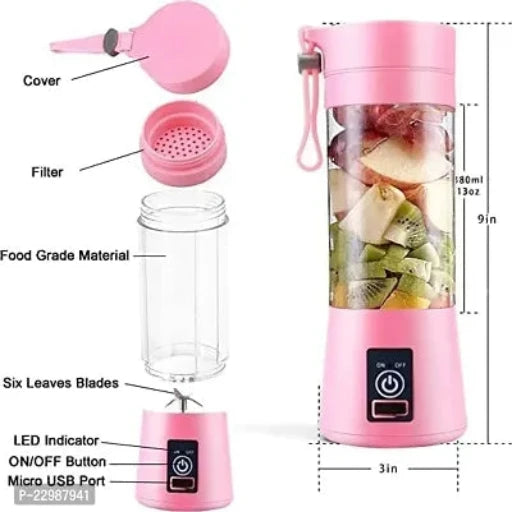 6 Blades Branded Juicer Rechargeable Portable Electric USB Juicer Bottle