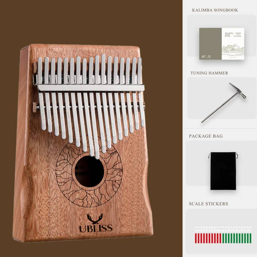 UBliss Kalimba 17 Key Mahogany Wood Thumb Piano | Carry Bag | Learning Guide Analog Portable Keyboard  (17 Keys)