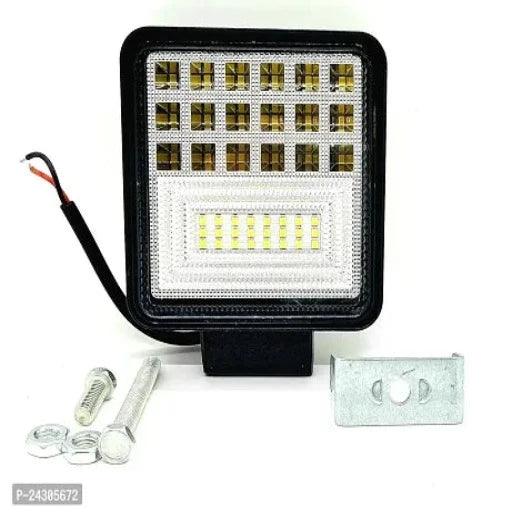 42 LED Fog Light Square Flood Driving Lamp for Car, Off Road Truck, Jeep, SUV, ATV and UTV (84 W, 12V-32V DC, White) Pack of 2 PC