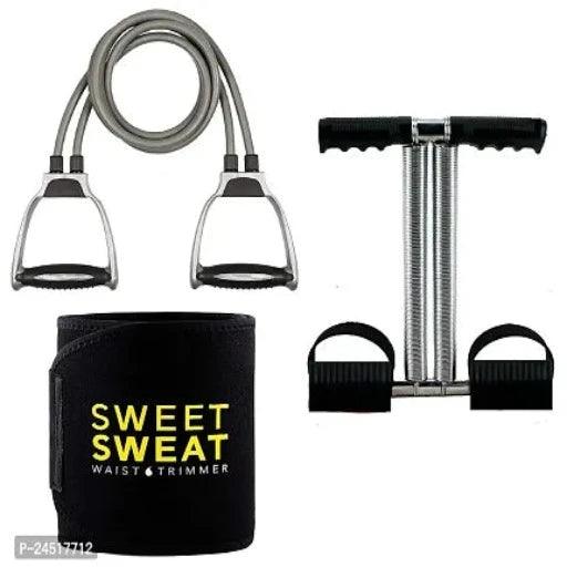 Double Spring Tummy Trimmer Combo with Toning Tube And Sweat Belt