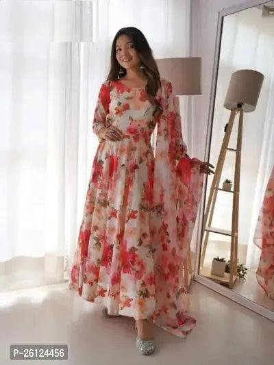 Classic Georgette Printed Anarkali Kurtis for Women - Springkart 