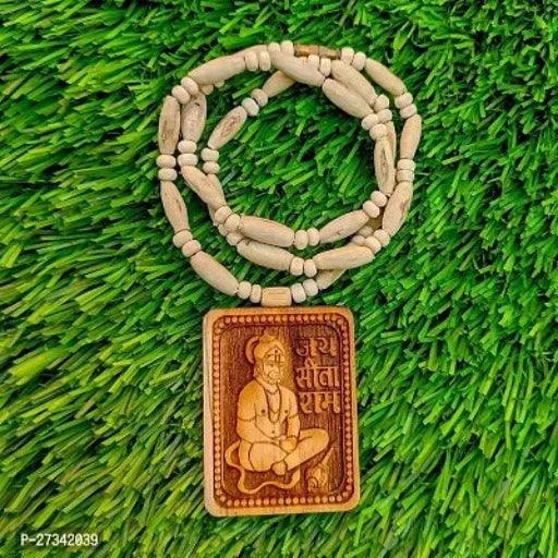 Natural Tulsi Mala With Hanuman Ji Jai Shri Sita Ram Locket Pendent