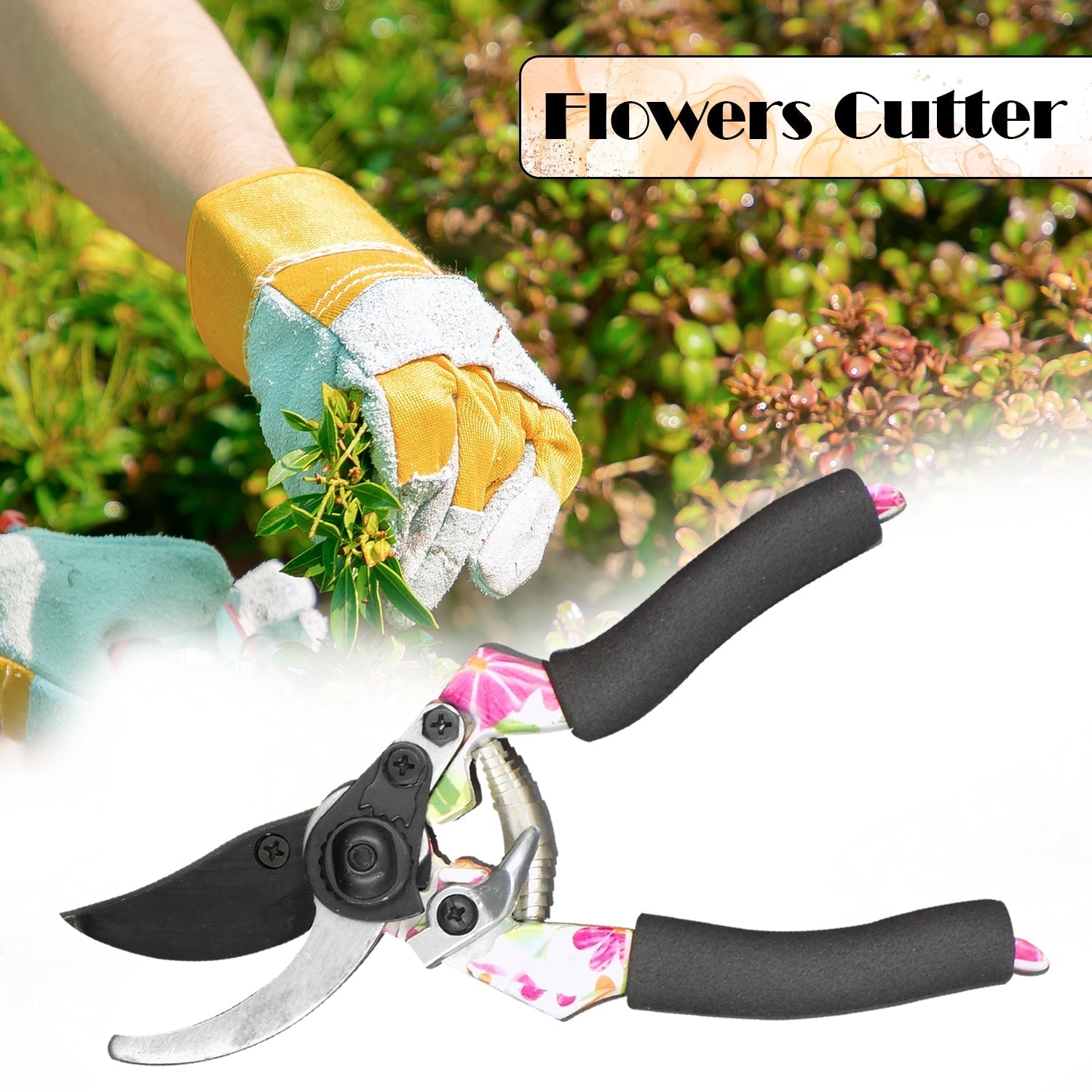 Garden Sharp Cutter Pruners Scissor with grip-handle - Springkart 