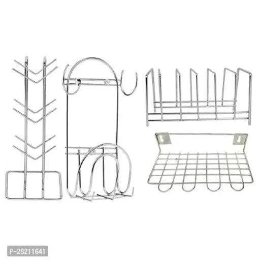 Modern Stainless Steel Kitchen Stand Pack of 4 - Springkart 