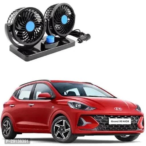 12V 360 Degree Rotatable Dual Head 2 Speed Dashboard Auto Cooling Air Fan - Universal Fitment for All Cars