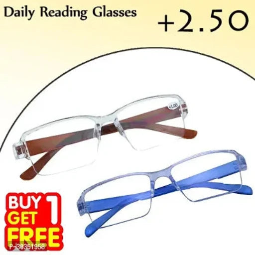 BUY 1 GET 1 FREE Daily Reading Glasses Best Quality Glasses, (2.5)