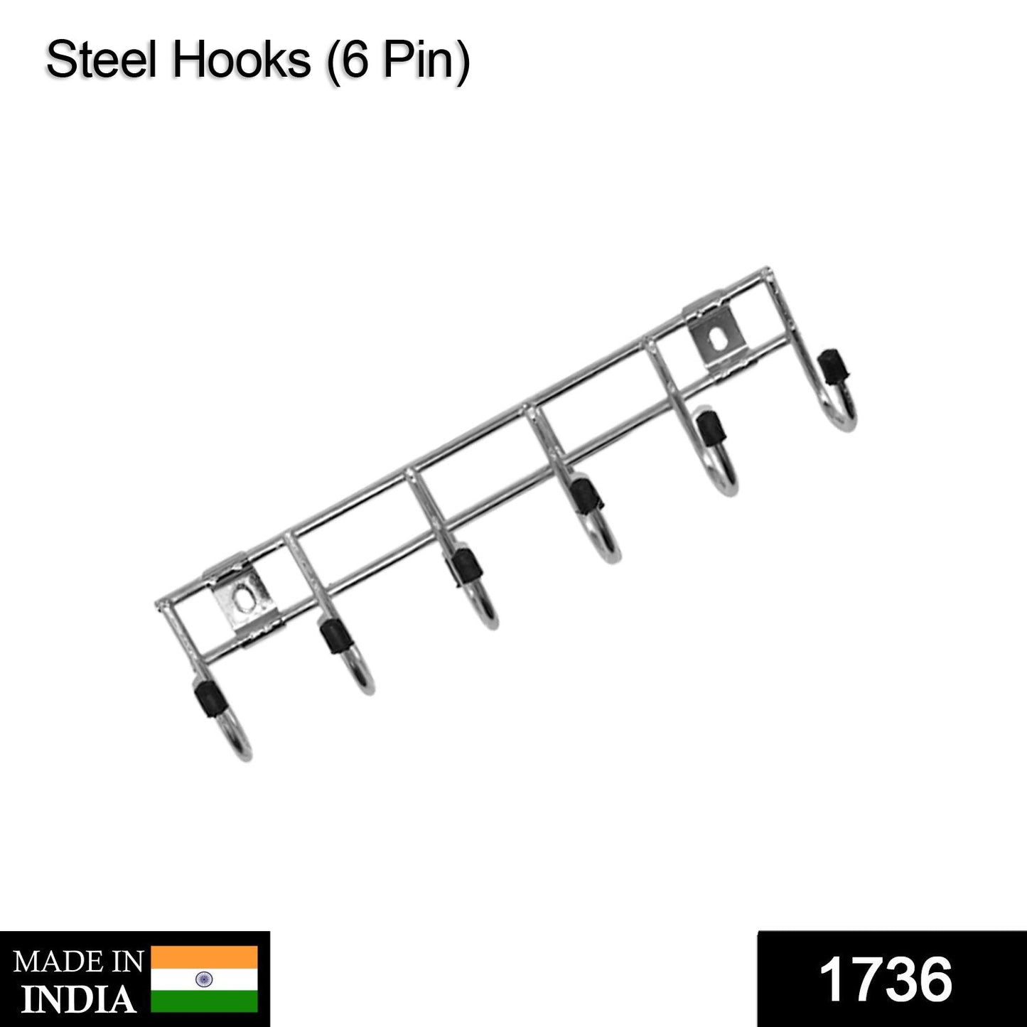 Multipurpose Stainless Steal Hanger Strip Hooks (6 Pin) - Springkart 